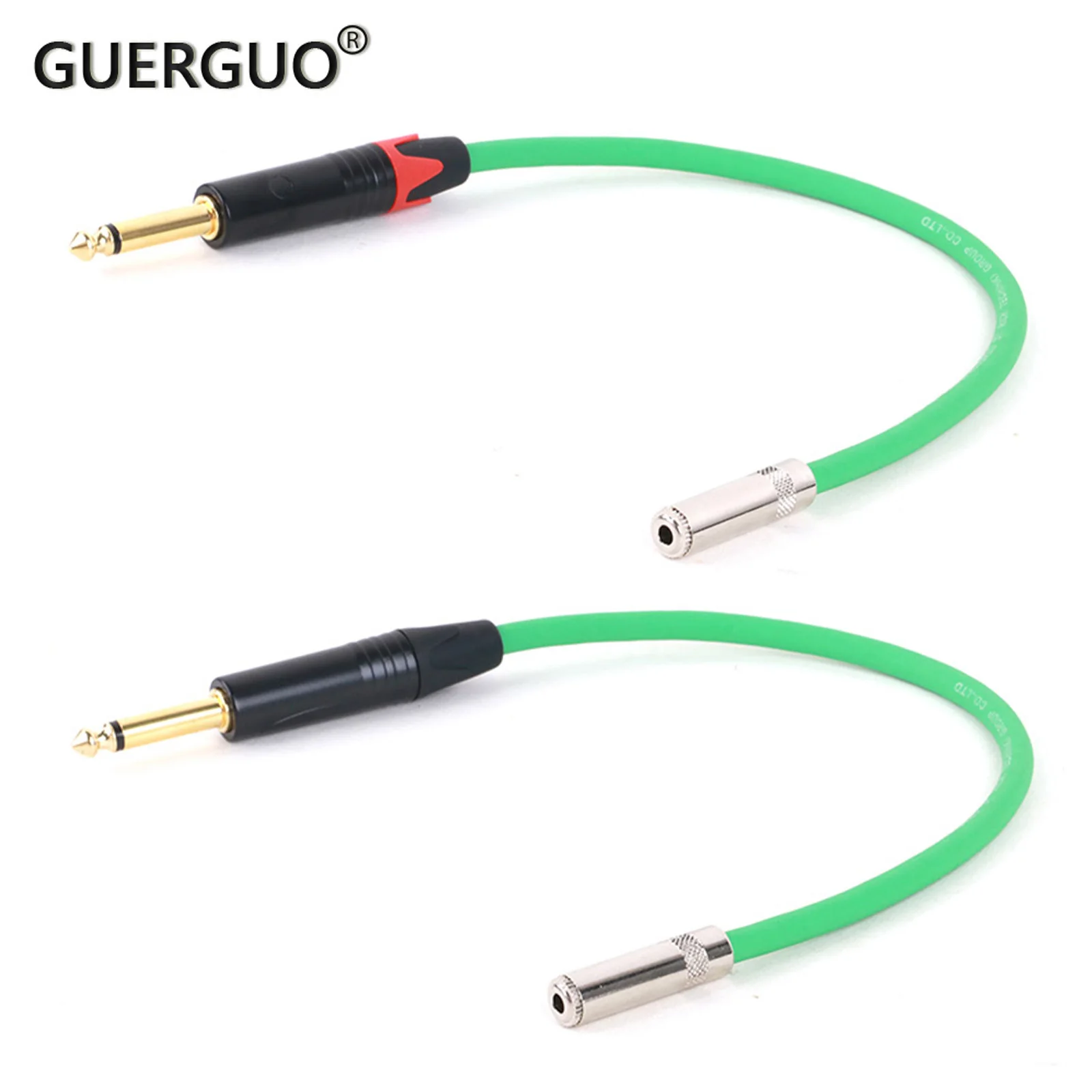 

2Pole 3Pole Metal 6.5mm Mono Male jack To 3.5mm Stereo Female Jack Audio Solder Cable Connector For Guitar Microphones 0.3M-15M