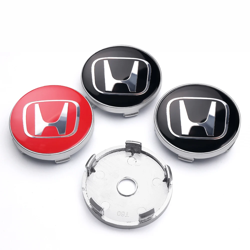 Carro Roda Centro Tampa Hub Caps, Acessórios Emblema, Honda Mugen Insignia VTEC DOHC Vezel Cidade CIVIC RR Fit, 56mm, 60mm, 4pcs