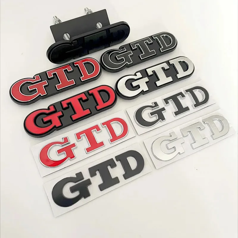 3D Metal Front Grille GTD Logo Emblem Rear Trunk Badge Stickers For Volkswagen VW Golf 2 4 5 6 7 R MK2 MK3 MK4 Car Accessories