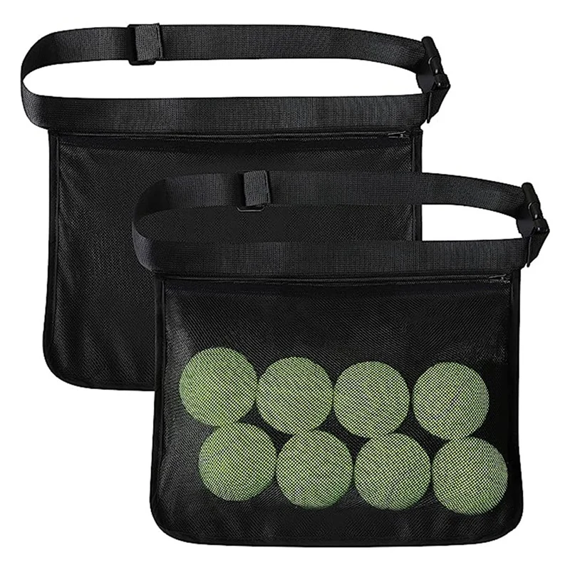 2 Pcs Tennis Ball Holder, Holder Bags For Tennis Ball Band Holder Adjustable Mesh Bag For Tennis Balls Waist Hip Bags