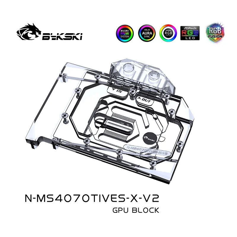 Imagem -03 - Bykski-sistema de Arrefecimento a Água Bloco Gpu para Msi Geforce Rtx 4070ti Ventus 3x 12g oc Placa de Vídeo Radiador de Cobre N-ms4070tives-x-v2