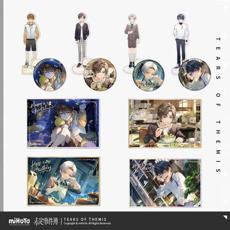 

Официальный товар Sunsyea Tears of Themis miHoYo, оригинальный подлинный значок на день рождения, цветная бумага, акриловая подставка, ворон, весы