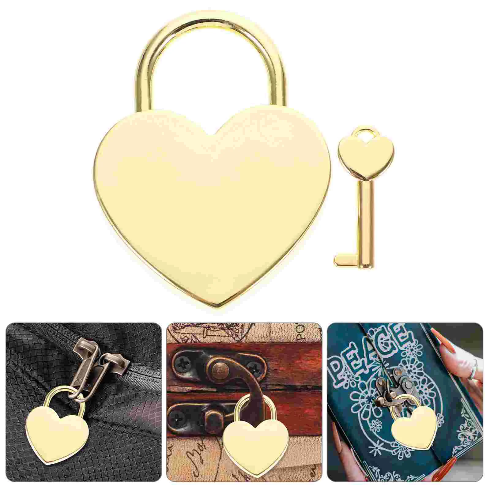 Heart Lock Small Backpack Padlocks Suitcase Luggage with Key Locker Keys Zinc Alloy