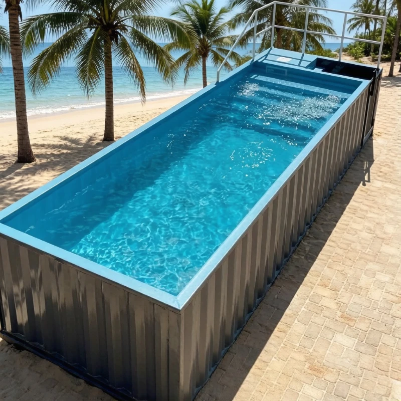 Piscina Prefabricada Personalizada para Exteriores de 18 Pies x 20 Pies en Contenedor de Envío, Piscina Económica de Tamaño Pequeño para Patio, Piscina SPA en Contenedor Transparente