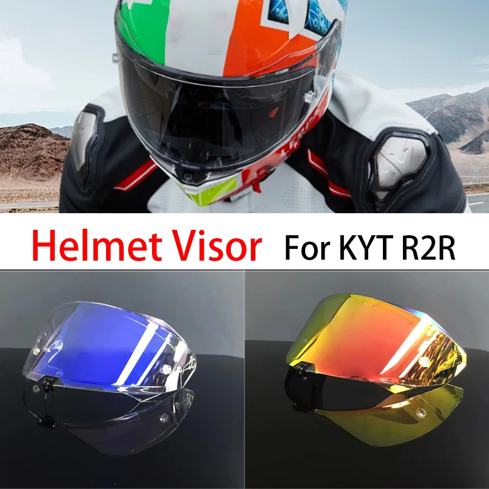 For KYT R2R Motorcycle helmet Visor Anti-UV PC Lens X803 Model Smoke Dark Replacement Visor
