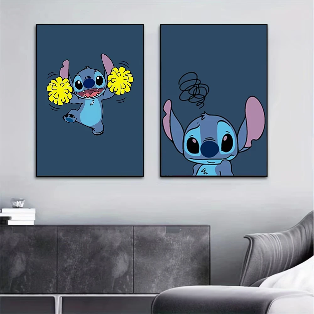 مينيسو ديزني غرزة شخصيات كرتونية Crt الملصقات غرفة المعيشة الديكور النمط الاسكندنافي غرفة الأطفال قماش HD الطباعة #4