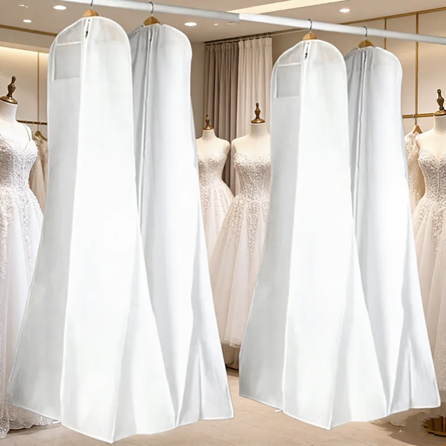 Hot Sale High Quality Long Wedding Dress Bag Cover Zipper Gown Dus Bridal Garment Storage Bag Wedding Dust Cover 2026