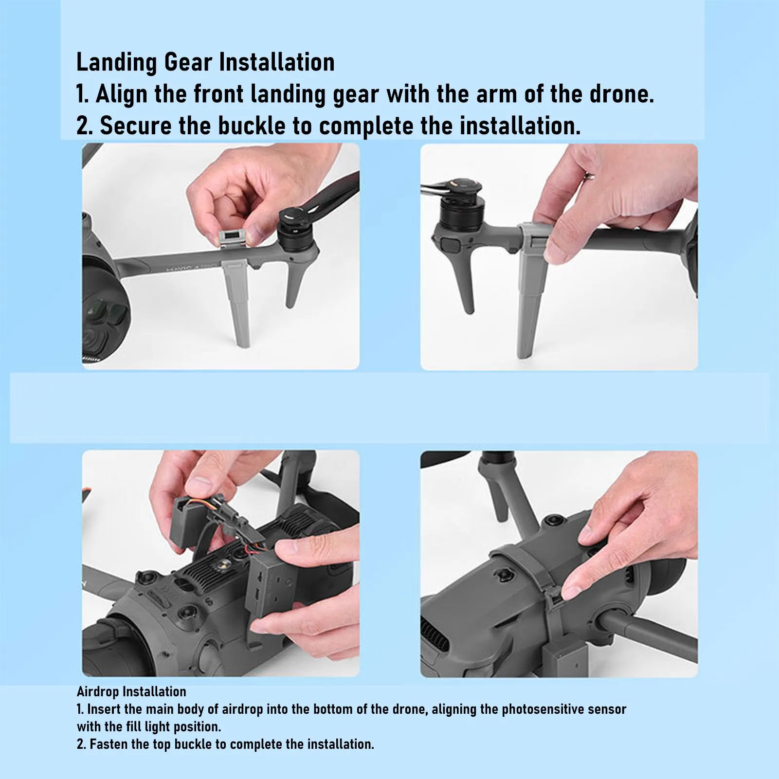 Système avec train d'atterrissage adapté au système de libération de charge utile pour drone 4 Pro polyvalent pour la livraison de cadeaux de mariage