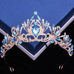 DIEZI 6 Colors Elegant Korean Girls Crystal Tiara Crown For Women Party Wedding Princess Rhinestone Bridal Crown Hair Jewelry