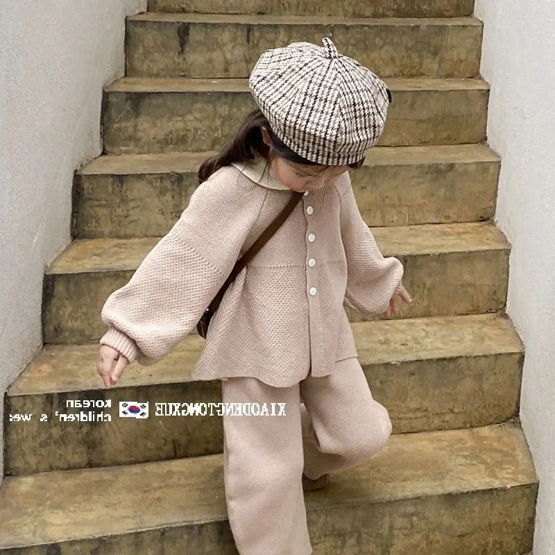 Girls Coat+Pants Kids Suits 2PCS/Set Cotton 2024 Elegant Spring Autumn Cotton Tracksuit Jogging Suit Christmas Gift Children Clo