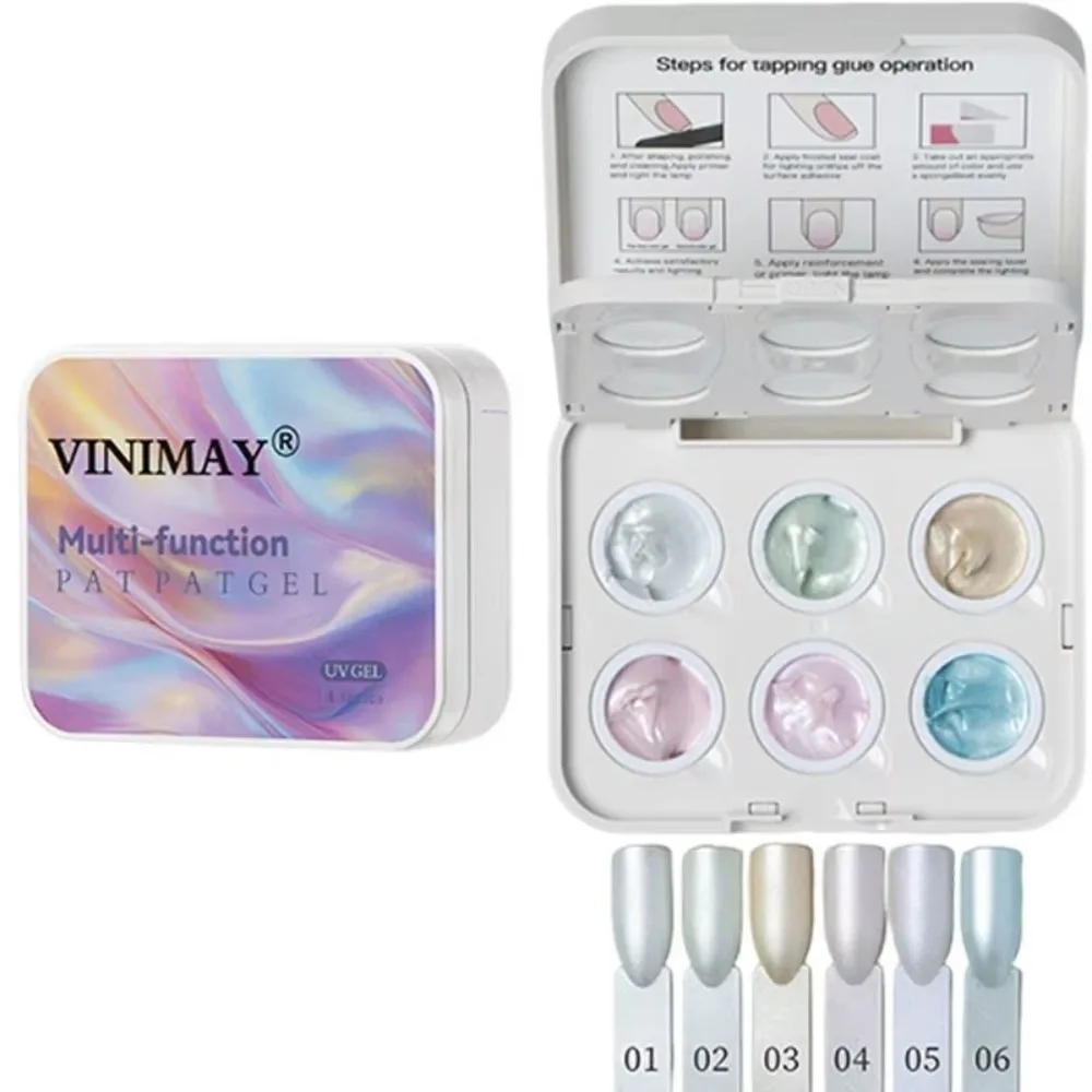 6 Colors Cushion Nail Gel No Wipe Multi-function Patting Nail Polish Blending Effect UV LED Curable Gradient Nail Paint