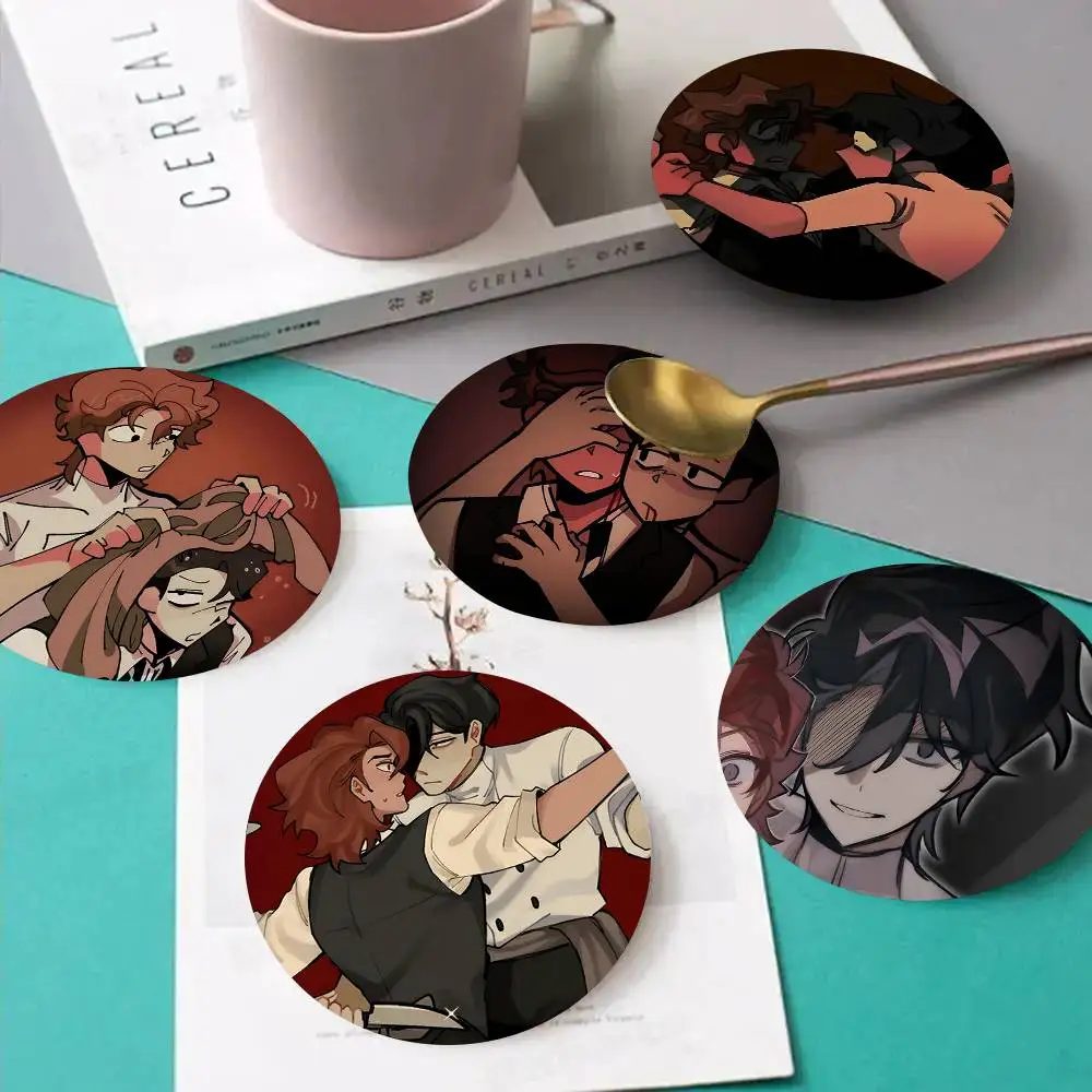 1pc Vincent Rody Dead Wooden Coaster Colour Printing Cup Mat Home Desk Decoration Gifts
