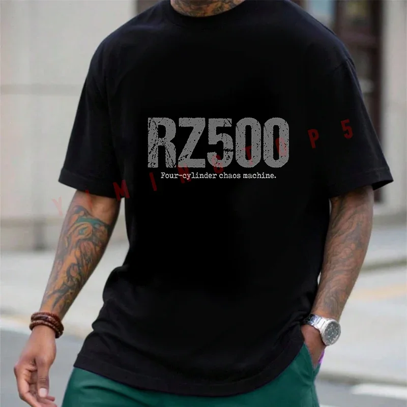 

RZ500 Four Cylinder Motorcycle Mayhem Machine T-Shirt Moto Cotton Men Unisex Casual Fashionable Short Sleeve Tops