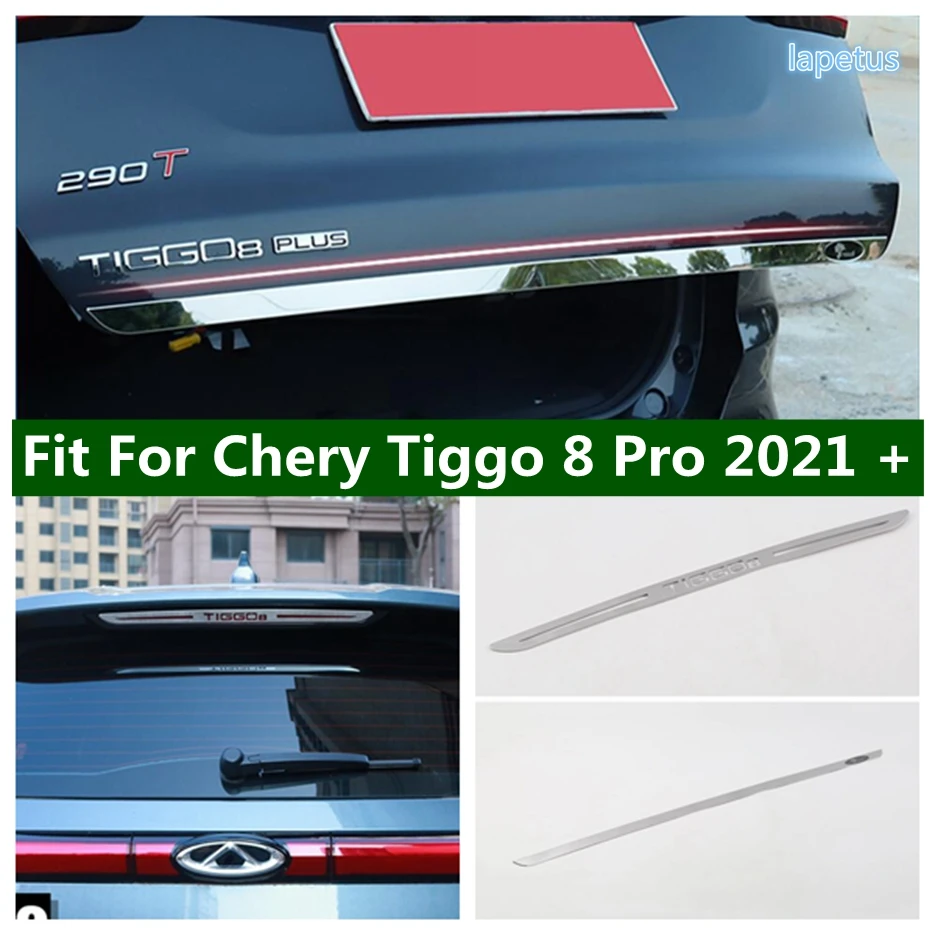 Rear Tail Trunk Door Lid Cover High Brake Light Decorative Strips Trim Fit For Chery Tiggo 8 Pro 2021 2022 Car Accessories