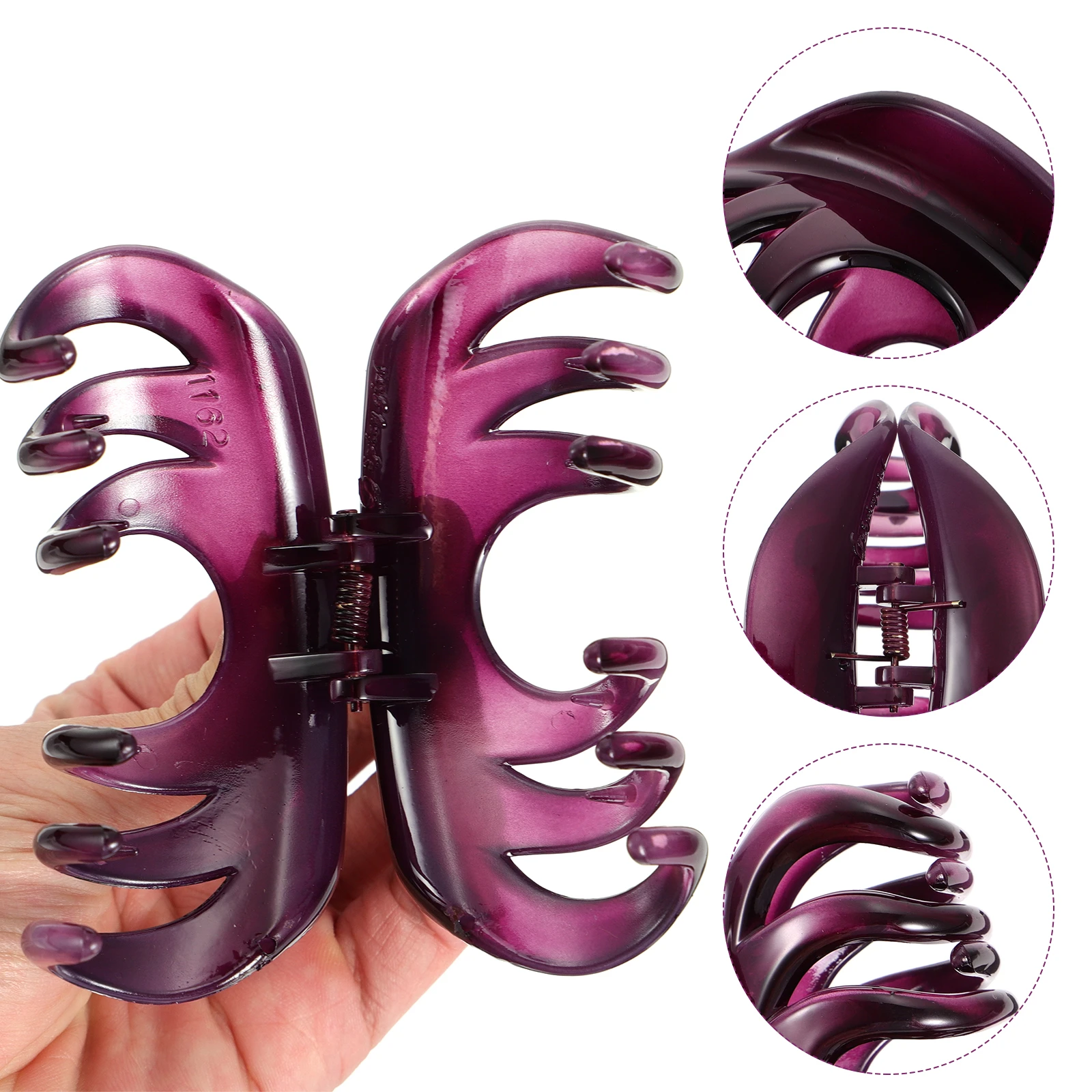 

2 Pcs Claw Clips for Women Large Hairpin Korean Version Ponytail Purple Jaw Miss