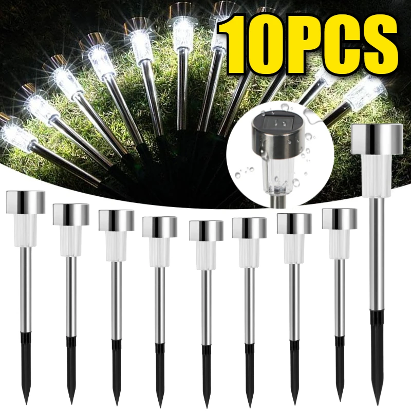 

Солнечные светодиодные ландшафтные светильники для газонов, сада, виллы, уличные водонепроницаемые декоративные светильники для долговечного освещения тротуаров и дворов, 10 штук в упаковке