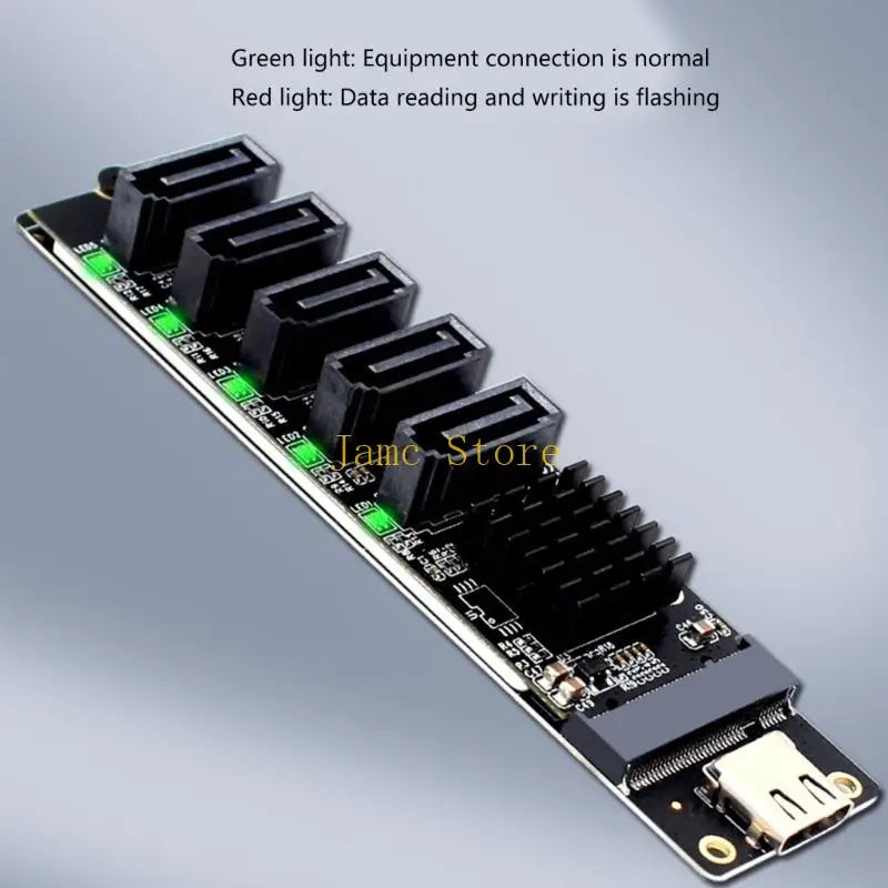 LX0B Fast Data Transfer USB A Type C To 5 SATA3 Adapter For PC Laptop Storage