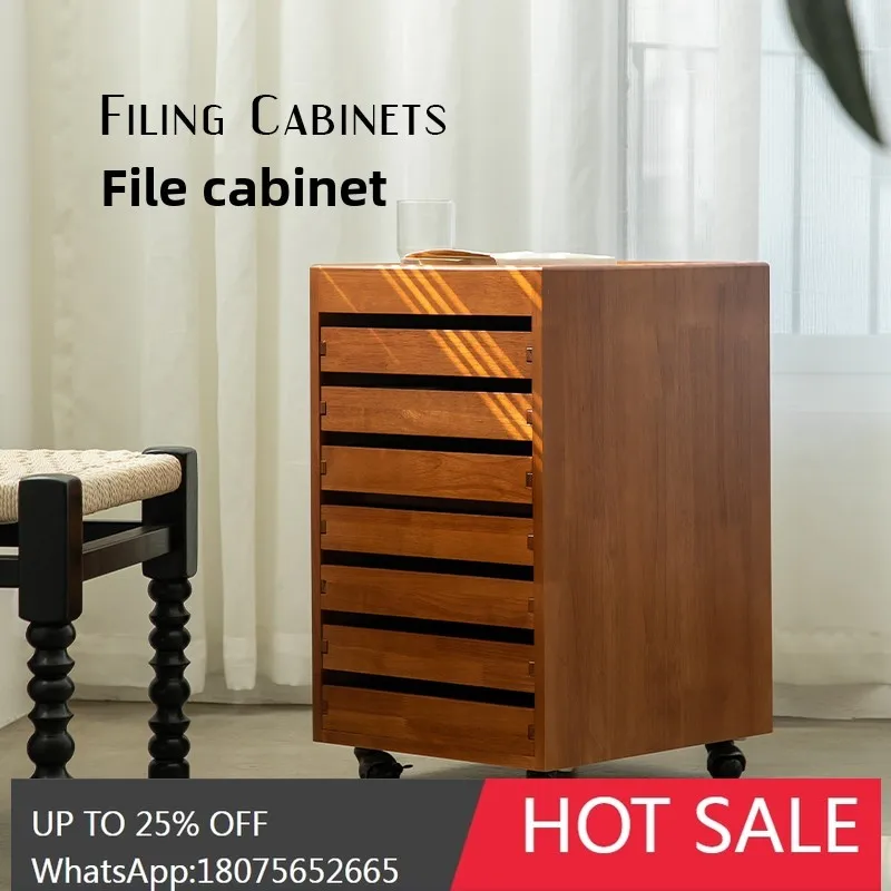MJY Nordic solid wood drawer file cabinet office study removable storage cabinet