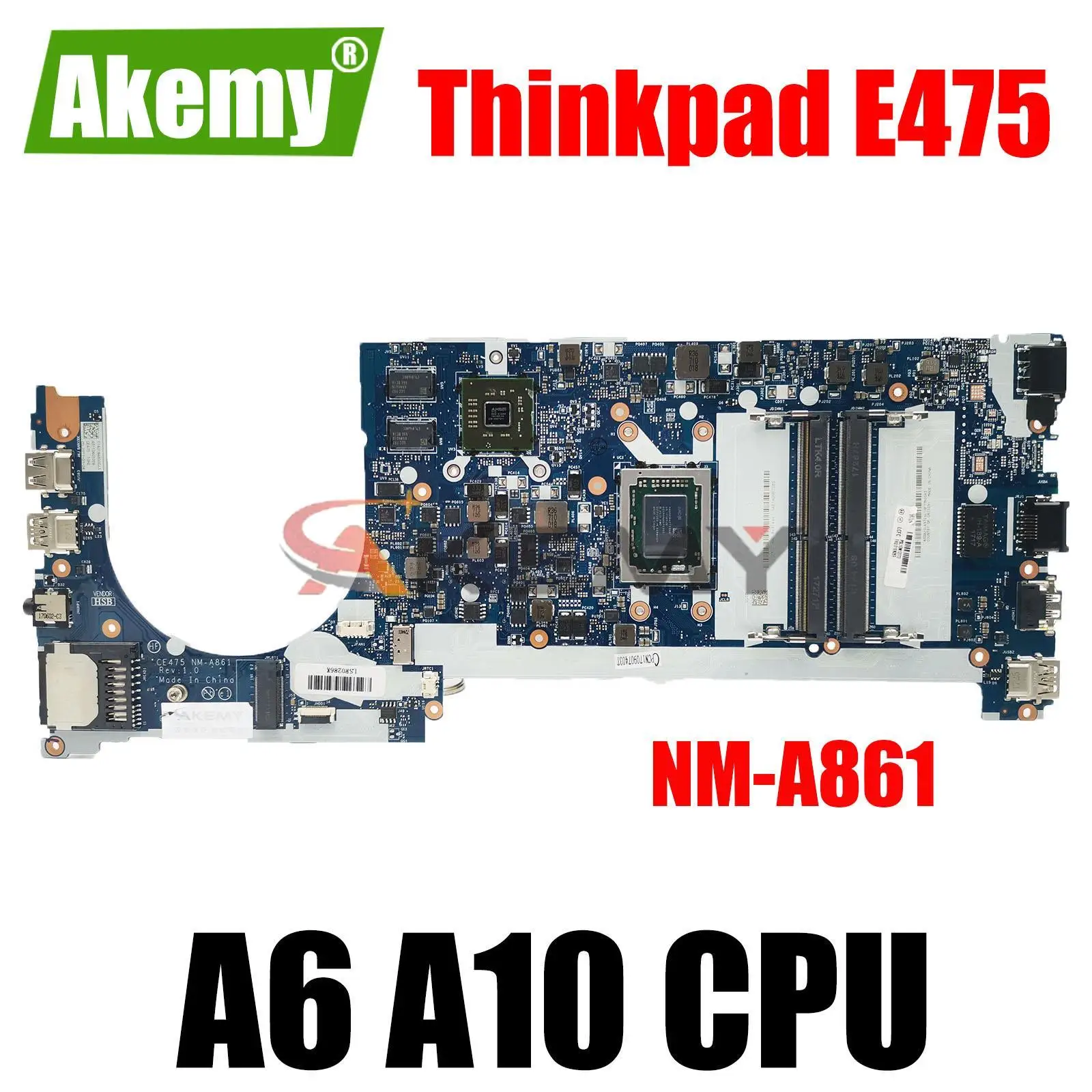 

CE475 NM-A861 for Lenovo ThinkPad E475 notebook motherboard CPU A6-9500B A10-9600P R5 M430 2G 100% test work