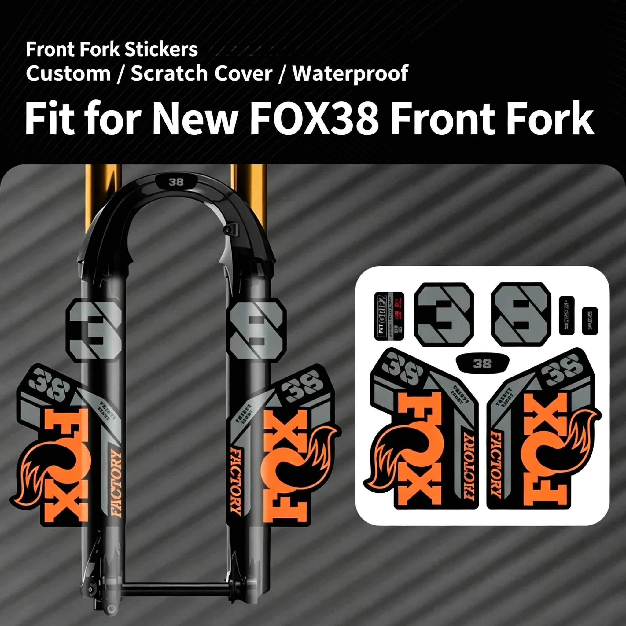 2021 FOX38 ENDURO Front Fork Decals MTB Mountain Bike FOX 38 Stickers Waterproof Bike Fork Wrap Color Change Vinyl Stickers