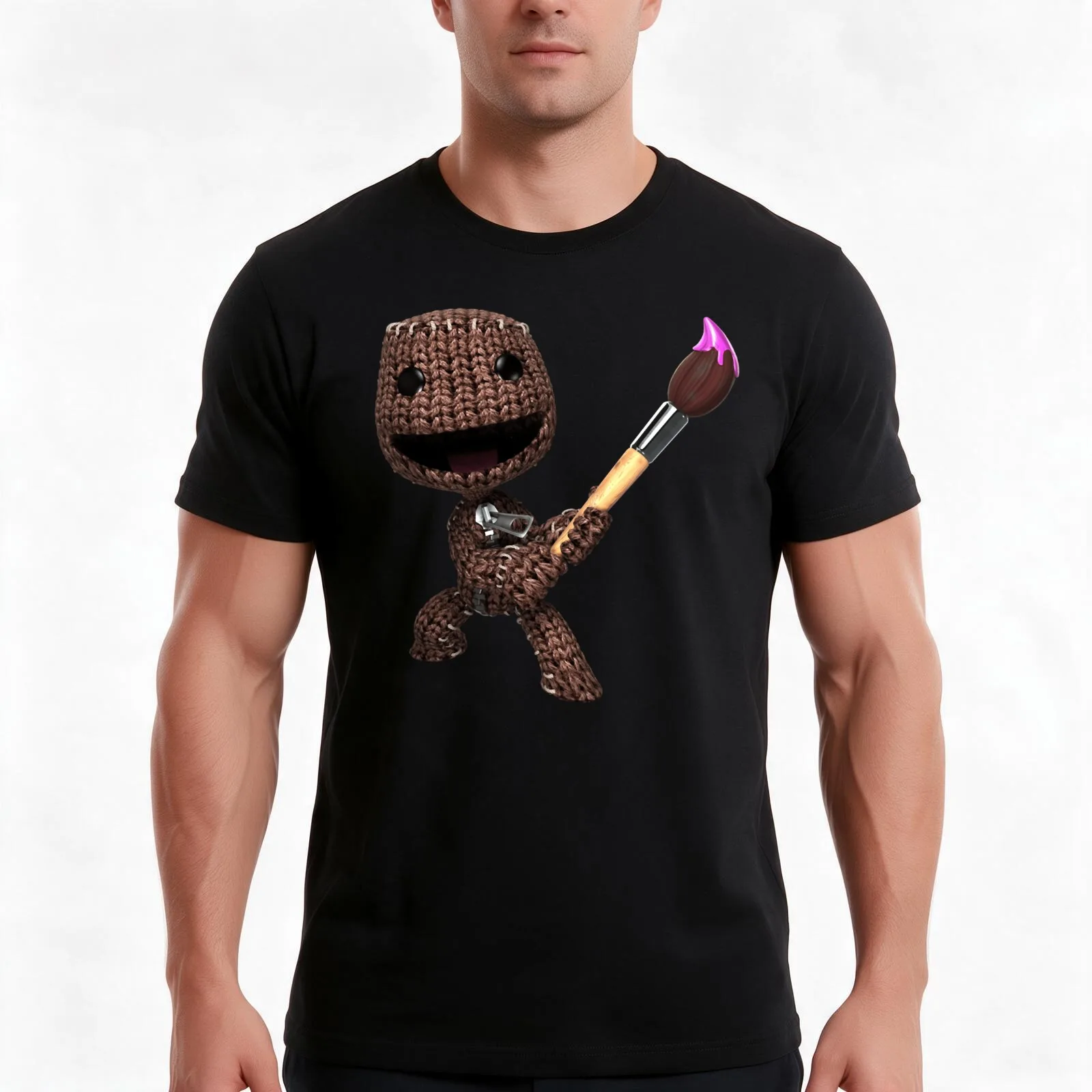LBP Sackboy T-Shirt Summer Casual Cotton Tee Oversized Streetwear Tops Vintage Graphic Print Loose Fit Short Sleeve