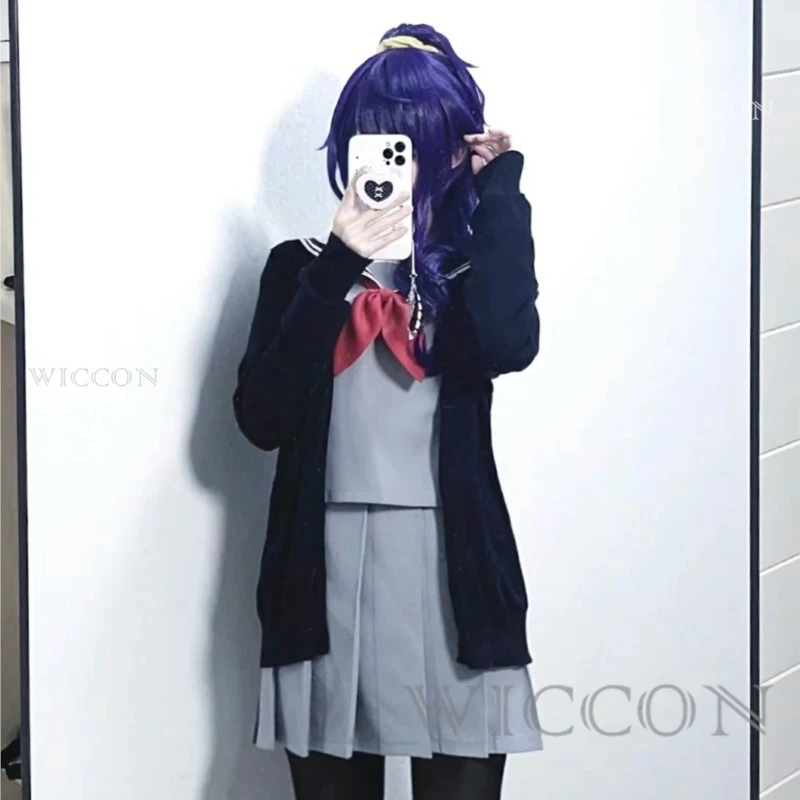 Asahina Mafuyu Cosplay Costume pour femme, perruque, uniforme JK, pull, jeu, projet Sekai, scène colorée, tenue de fête d'Halloween