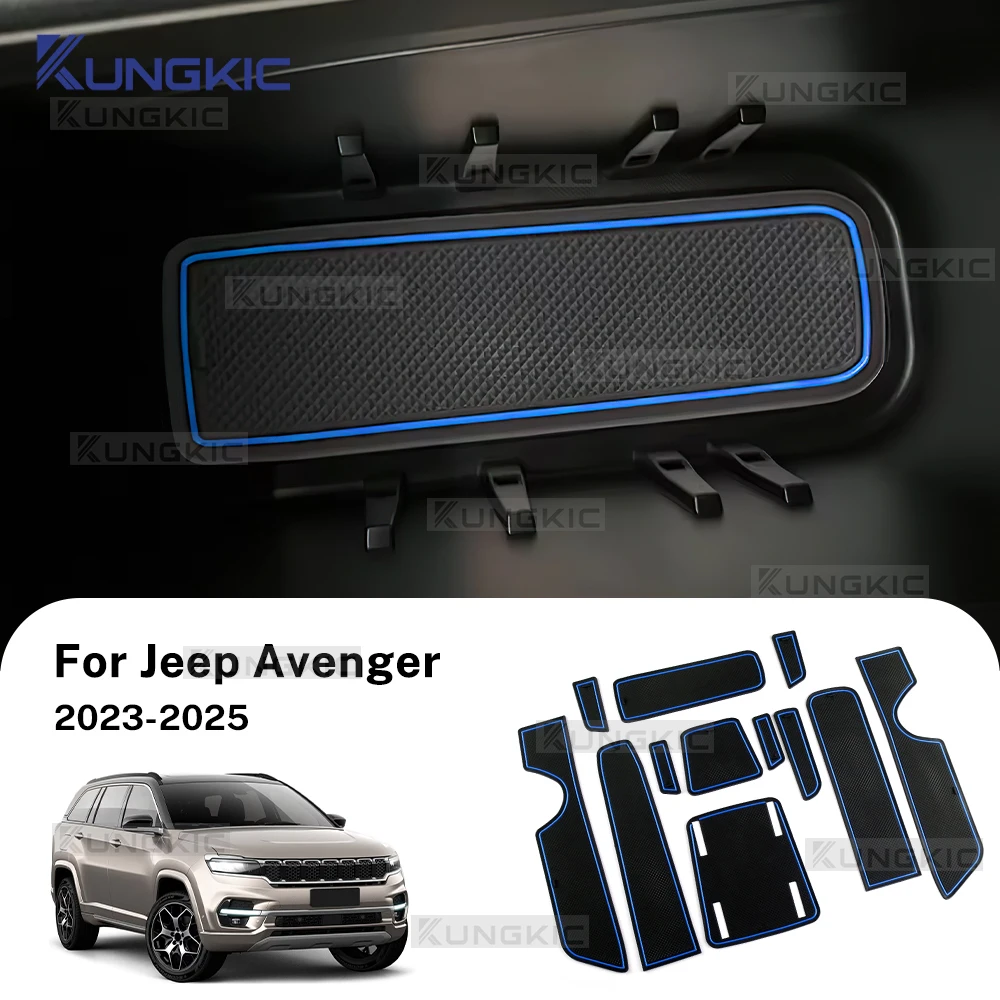 Car Door Groove Mat Slot Pad For Jeep Avenger Automatic 2023 2024 2025 2026 Anti-slip Silicone Waterproof Dust-proof Accessories