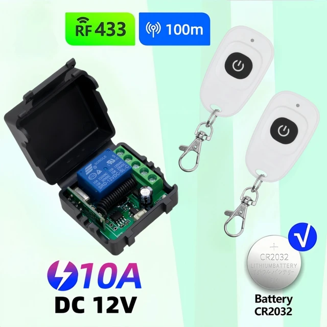 433Mhz uniwersalny RF bezprzewodowy przełącznik zdalnego sterowania DC 12V 1CH moduł przekaźnika odbiorczego do nauki nadajnika kodu zdalnego DIY
