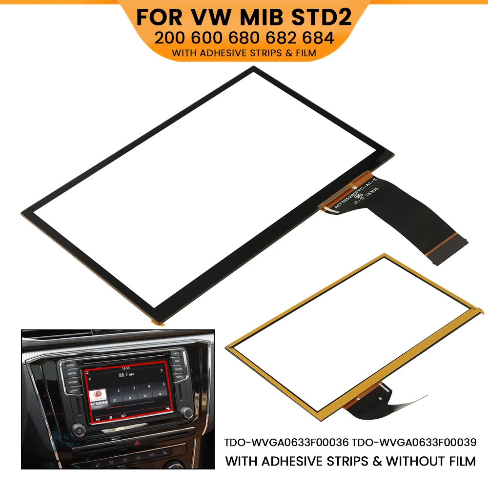 6.5 inch Shiny Touch Screen Digitizer Glass For VW MIB 200 682 680 STD2 ZR for Golf Polo Jetta Passat CC Tiguan Caddy Amarok