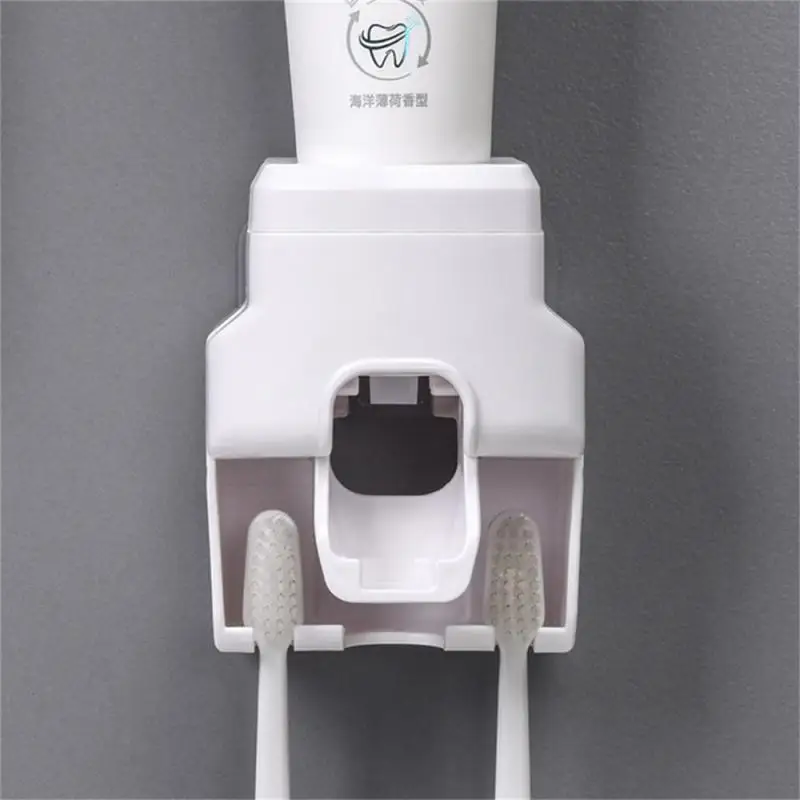 Toothbrush Holder Firmly Portable Wall-mounted Save Time Punch-free Threaded Interface Toothpaste Squeezer Waterproof Durable