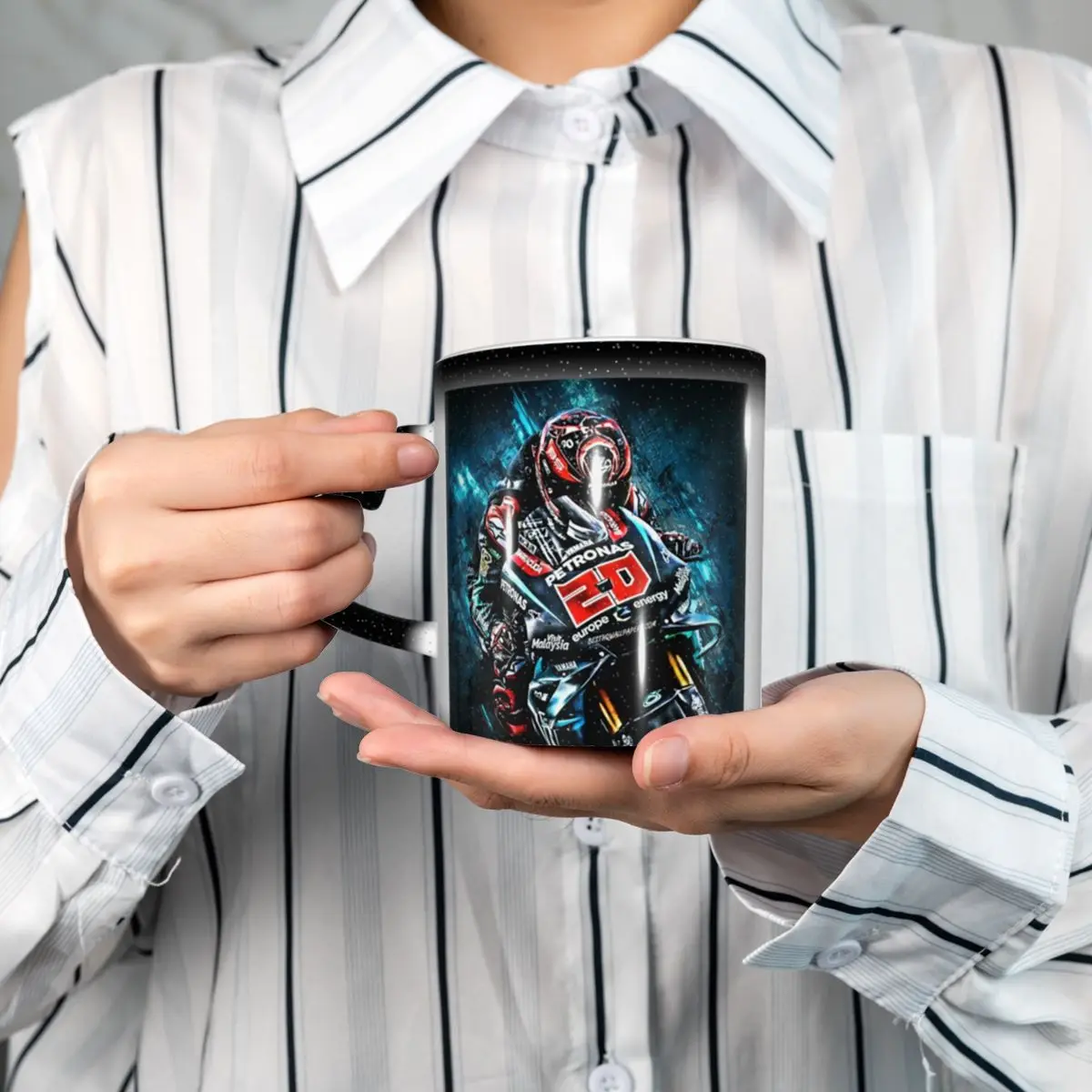 Fabio Quartararo French Motorcycle Racer Mug Funny Ceramic Coffee Cups Tea Mugs Milk Cup Drinkware Gift for Friends