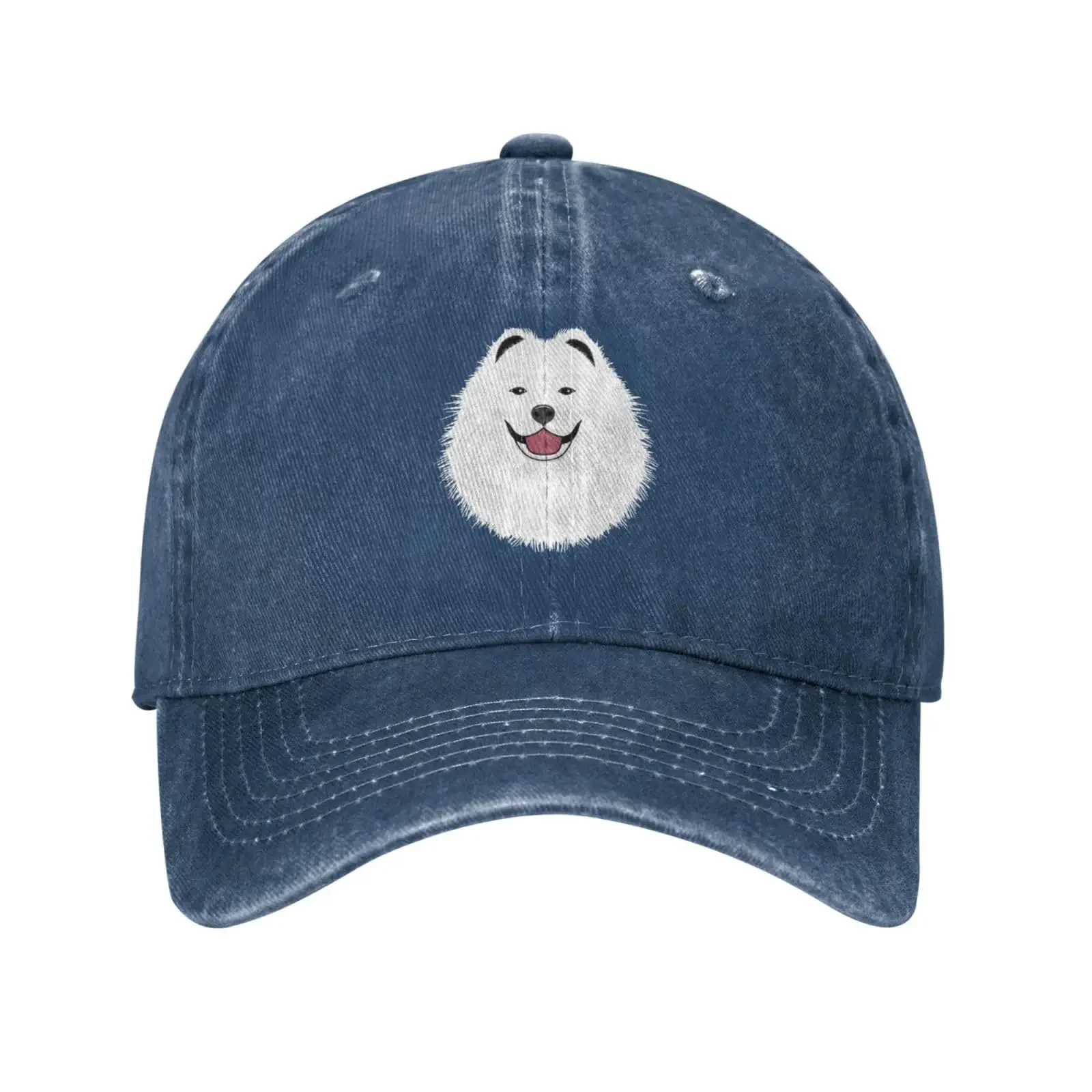 The Cute Samoyed Face Baseball Cap Denim Hat Washed Cotton Fashion Cap Unisex Adjustable Outdoor Sports image 2