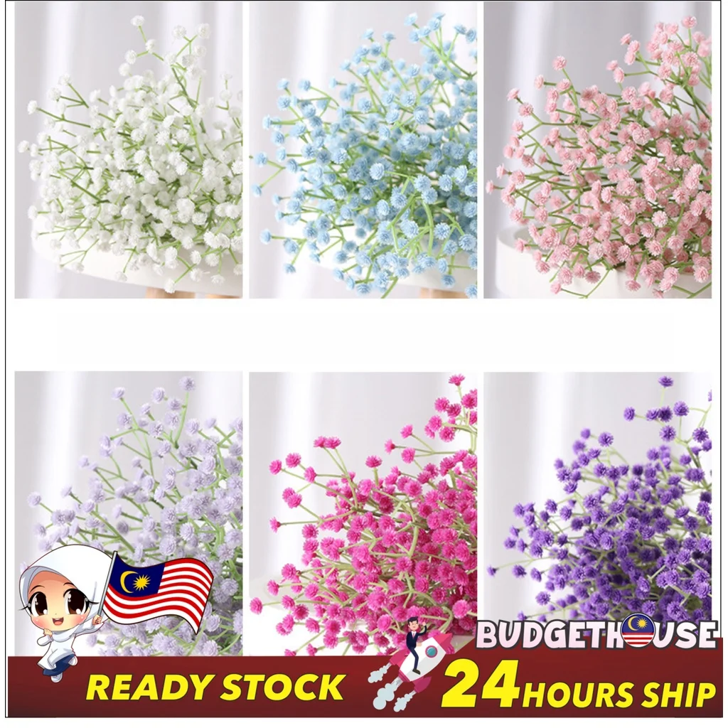 [1 Stück/Stalk] 65 cm + 108 Baby-Atemblumen |   Gypsophila Paniculata Künstliche Blumen Blumenbogen Anime Raumdekoration Plumeria Love