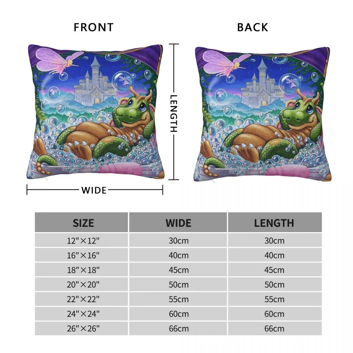 Dagmar Relaxing Bath With Fairy Friend Square Pillowcase Polyester Linen Velvet Printed Zip Decor Room Cushion Cover