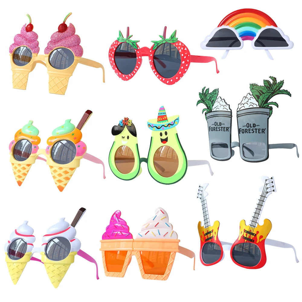 New Funny Glasses Kids/Adult Cute Decor Cosplay Avocado Strawberry Ice Cream Shape Summer Photo Props Birthday Party Decorations