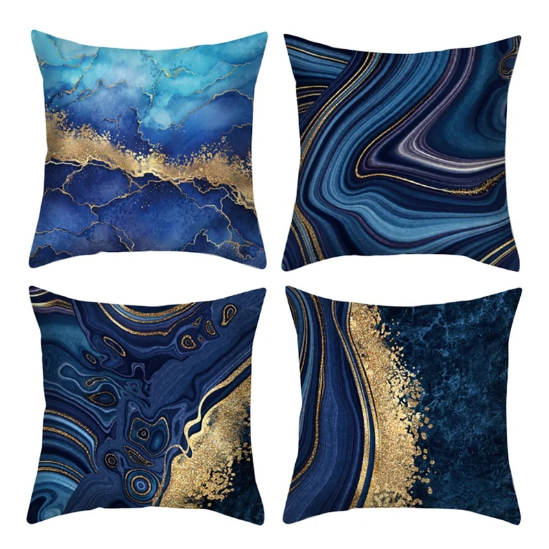 Sarung bantal Sofa 18x18 inci 4 Pak, sarung bantal lempar dengan ritsleting tidak terlihat untuk Sofa ruang tamu kamar tidur