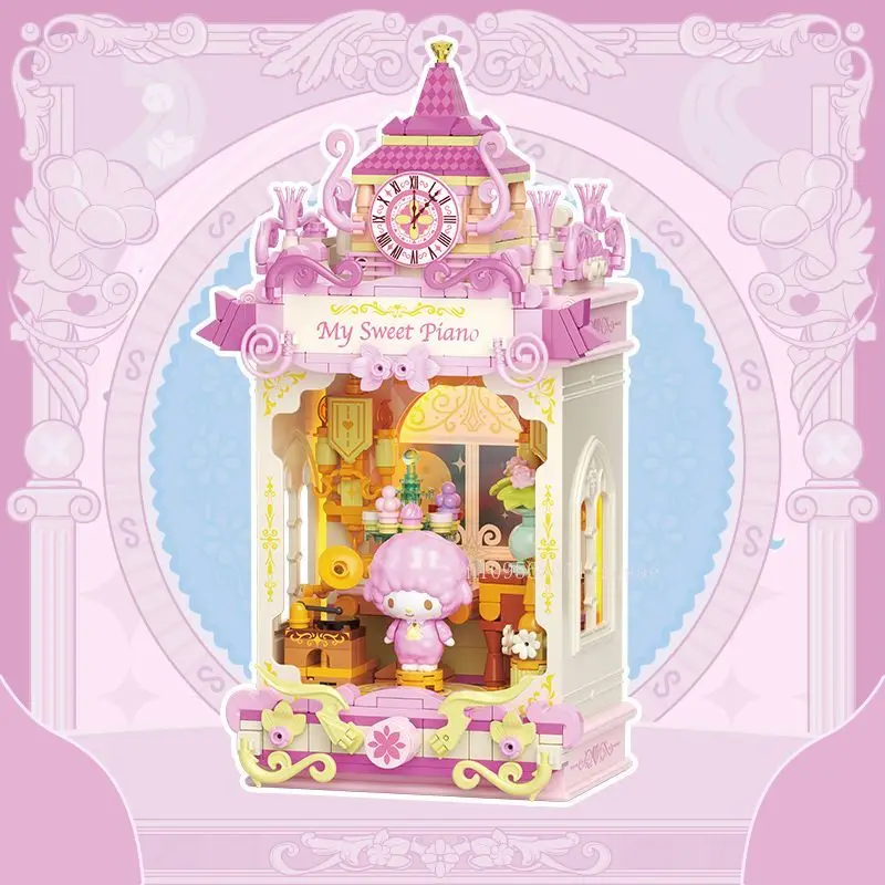 Sanrio Family Night Language Phantom Series Baupuzzle Bausteine Sammlung Ornamente Kuromi Kindergeschenk