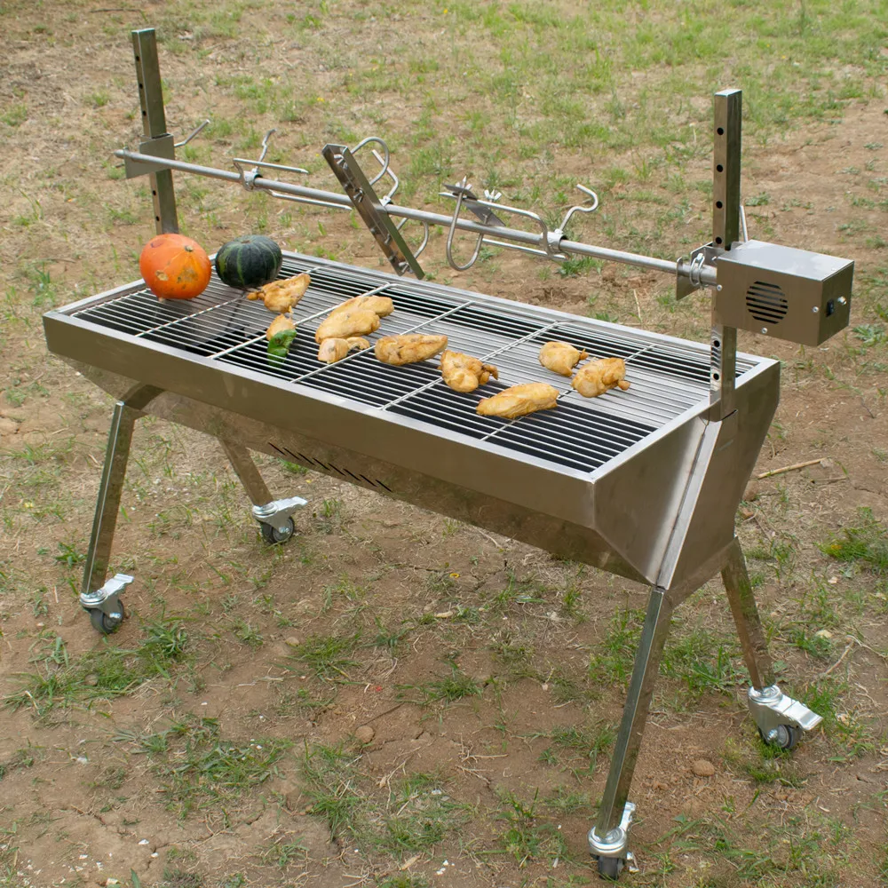 Stainless Steel Pig Lamb Spit Bbq Grills Ovens Charcoal Lamb Grilling Machine
