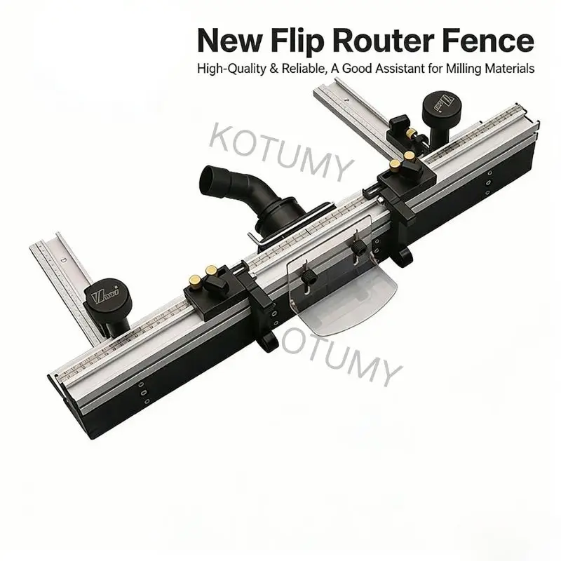 New Table-Mounted Wood Router Flip-Mount Modified Trimmer with Fence Slide Slot T-Slot for DIY Woodworking
