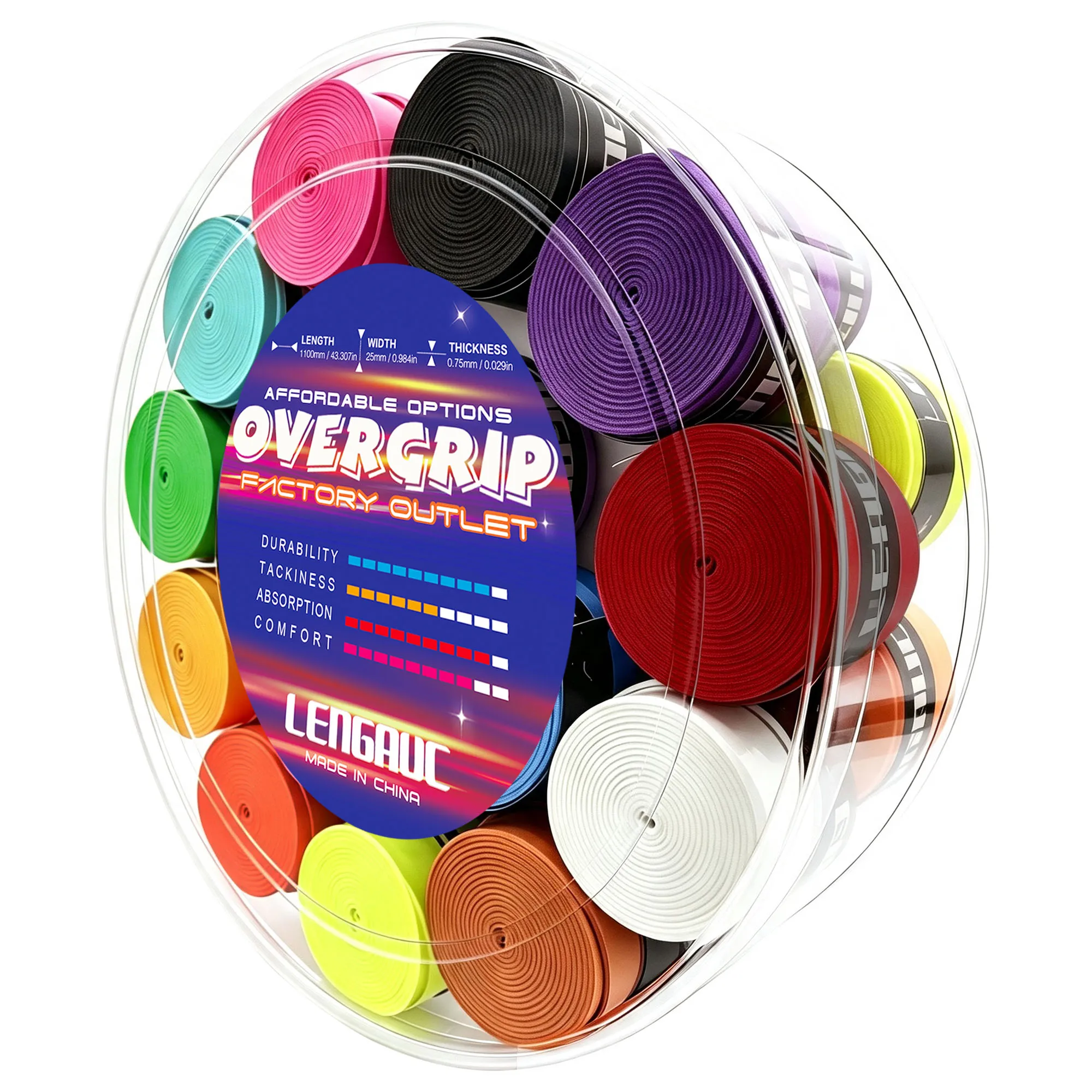 30 шт./лот lengauc Tacky Feel Grip/Overgrip