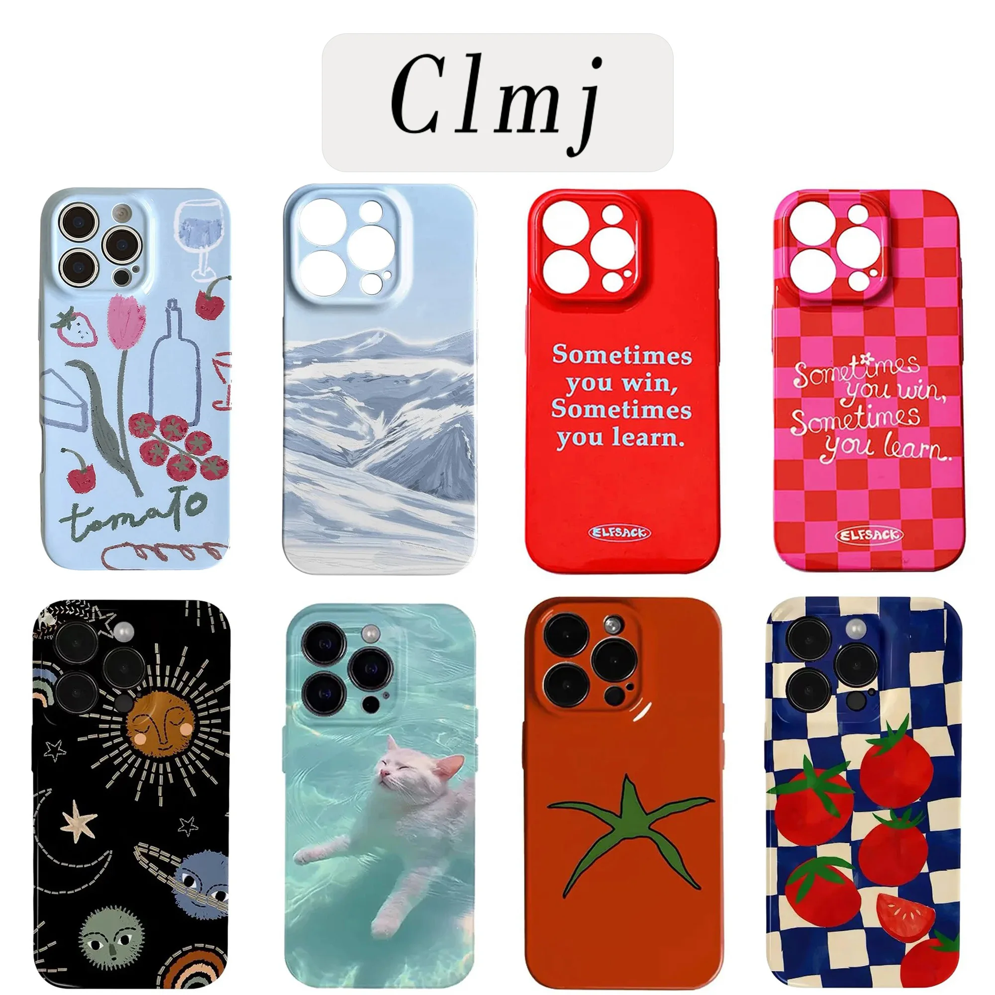 Luxuriöse Clmj Tomato Checkered Handyhülle für iPhone 17 16e 16 15 14 13 12 11 Air Pro Max XR XSMax Plus Glänzende Folie Harte PC-Abdeckung