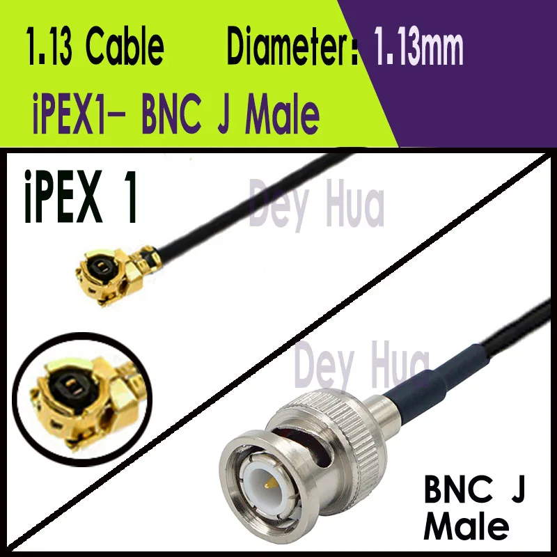 1PCS BNC Male to ufl IPX IPX1 IPX4  MHF4 RF coaxial RG178 1.13 0.81 RF BNCJ jumper pigtail cable