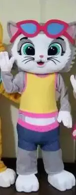 Mascote dos desenhos animados bonito traje do luxuoso para o adulto, gato bonito, vestido de Natal, extravagante, Dia das Bruxas, venda quente, novo