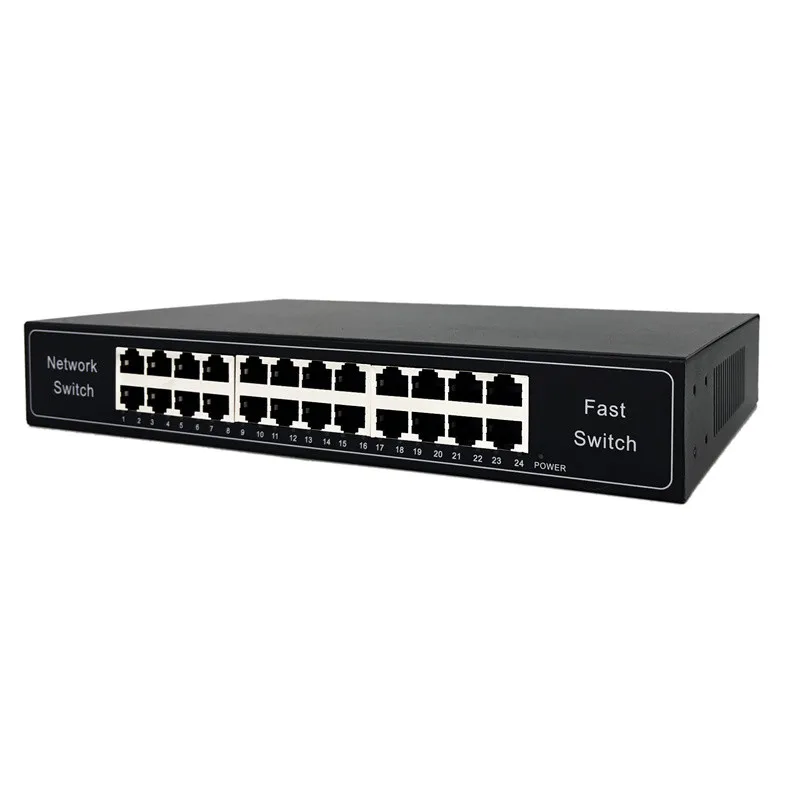 Bom preço 24 porta gigabit 10/100mbps rápido ethernet switch interruptor de rede