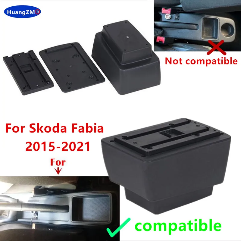 For Skoda Fabia Armrest For Skoda Fabia 3 III 2015-2021 Car Armrest box Storage box Dedicated Retrofit Interior Car Accessories