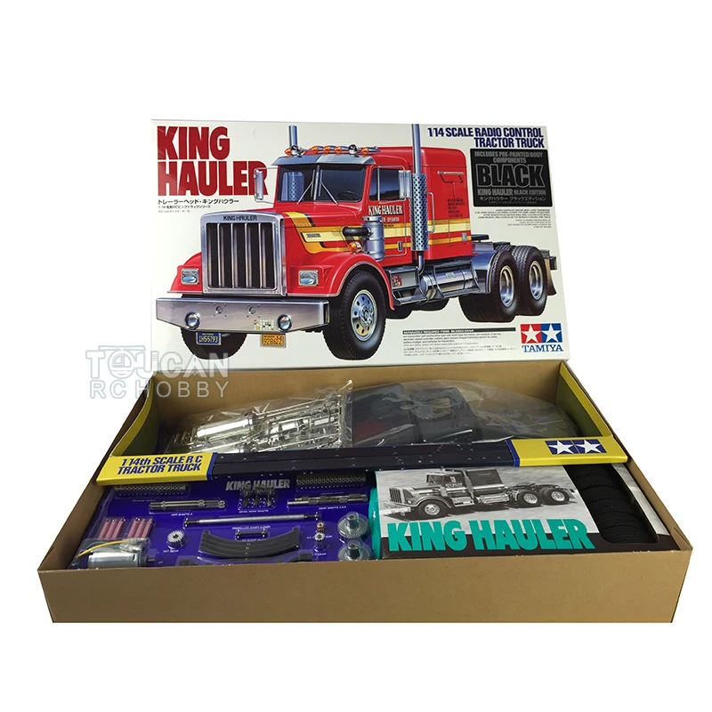 TAMIYAYA 6*4 56336 1/14 King-Hauler Black RC Tractor Truck Car KIT Model 540 Motor Painted Toy Model For Boys Birthday Gifts