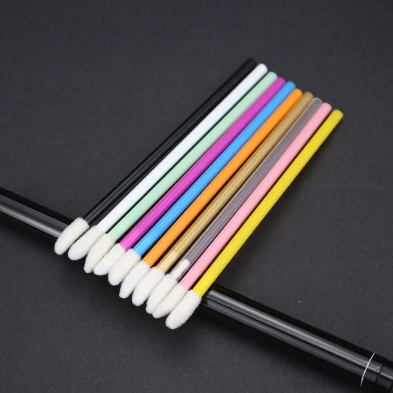 100 STUKS Wegwerp Make-up Lip Borstel Make-up Make-up Mascara Wand Lipstick Micro Brush Applicator Lip Brush Stick