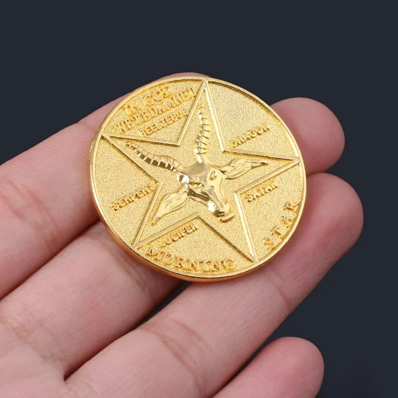 Pièce de monnaie pentecôtiste satanique Lucifer, accessoires de costume de cosplay, insigne de la série télévisée, accessoires en métal commémoratifs d'Halloween