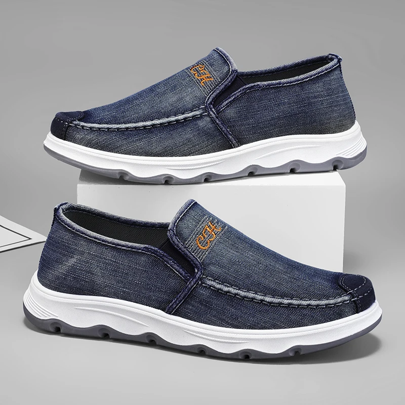 

Мужская парусиновая обувь, весна-лето 2023, новый стиль, цельная папина обувь на мягкой подошве, удобные туфли на плоской подошве