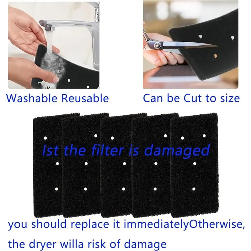 [Power Bank】 Replacement Sponge Filter For Bauknecht Privileg Whirlpool HX 481010716911- 5-Hole Design Condensation Dryer Foam F